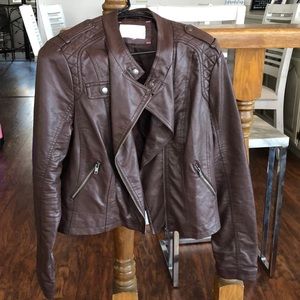 Brown leather jacket